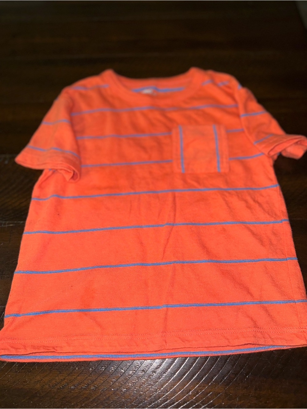 Kids Red Stripe Pocket Tee